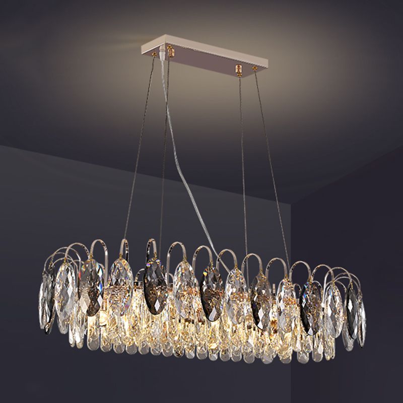 Modern Pendant Chandelier Linear Island Lighting Pendant Light in Grey