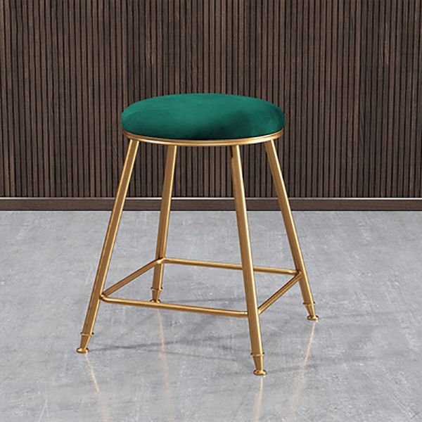 Nordic Glam Bar Stool Round Counter Bar Stool with Metal Legs for Kitchen
