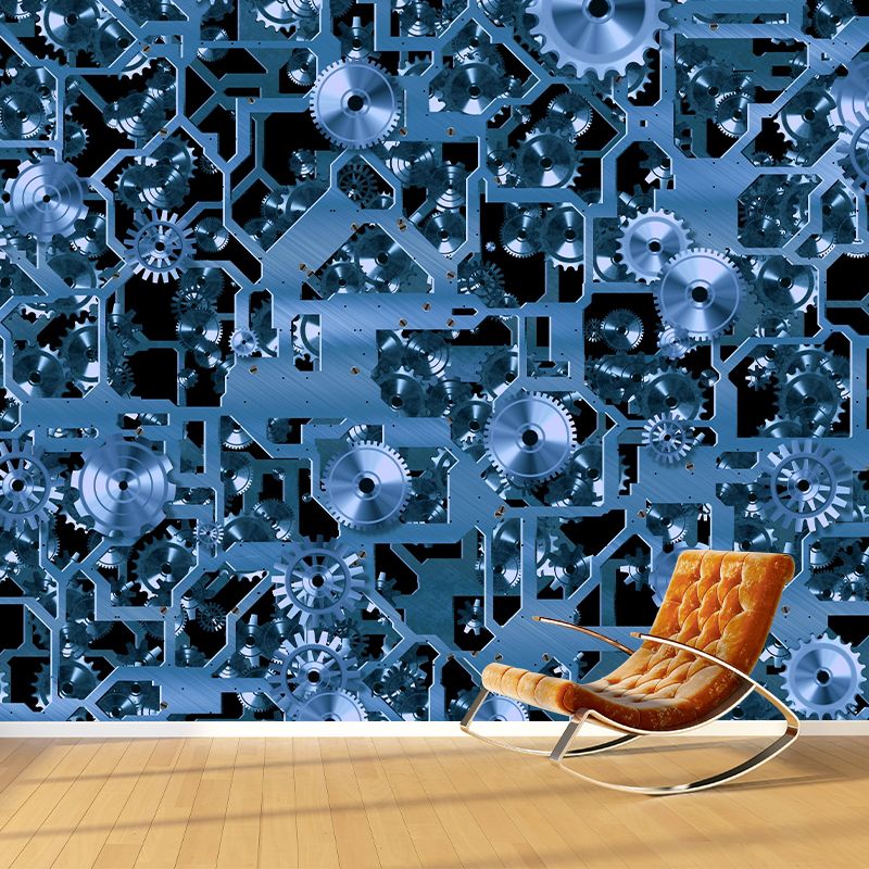 Metal Gears Wall Mural Personalized Minimalist Wall Covering for Wall Decor