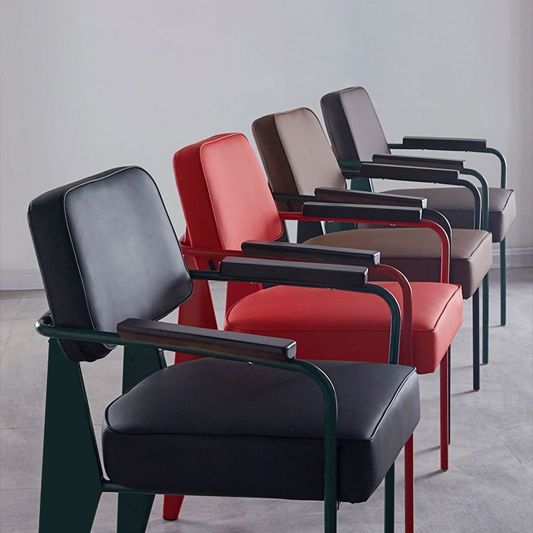 Scandinavian Home Arm Chair Open Back Upholstered Metal Dining Room Chair