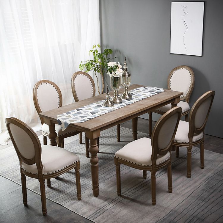 Midcentury Rectangle Dining Site Table Pine Solid Wood Furniture for Home