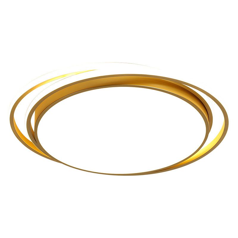Modern Minimalist Metal Flush Mount Ceiling Lamp Gold Circular Shape LED Flush Mount Lighting for Bedroom
