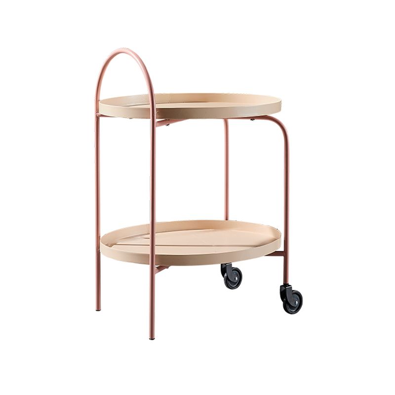 Metal Oval End Table Mid-Century Tray Top Corner Table for Living Room