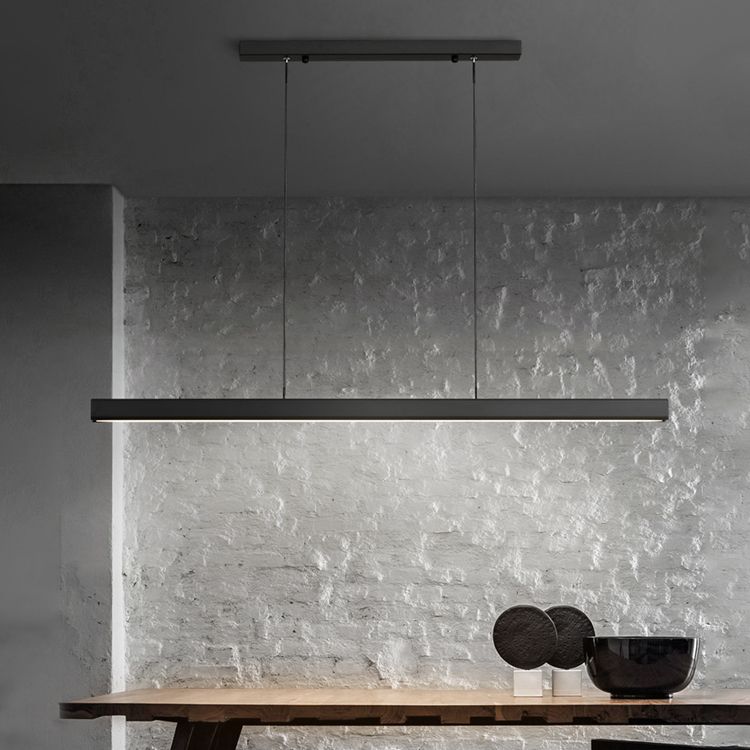 Lámpara de suspensión de restaurante de 1 luces de estilo de isla rectángulo con sombra acrílica