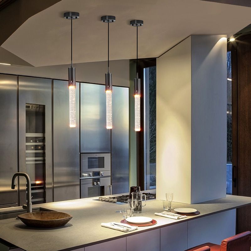 LED Crystal Chandelier Pendant Light Simple Modern Style Living Room Hanging Light Fixture