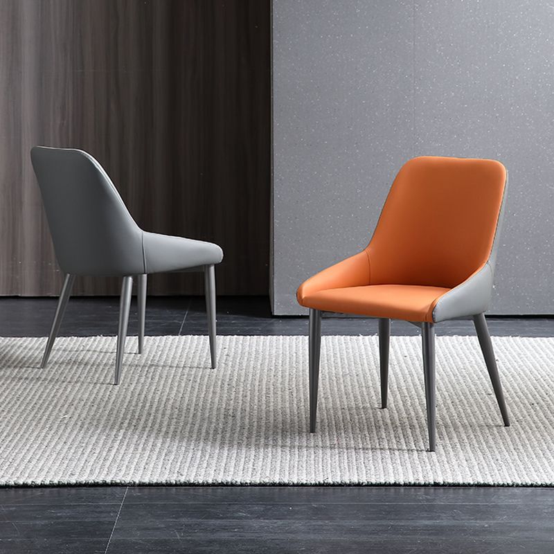 Contemporary Dining Chair Arm Side Chair for Kitchen with Metal Legs