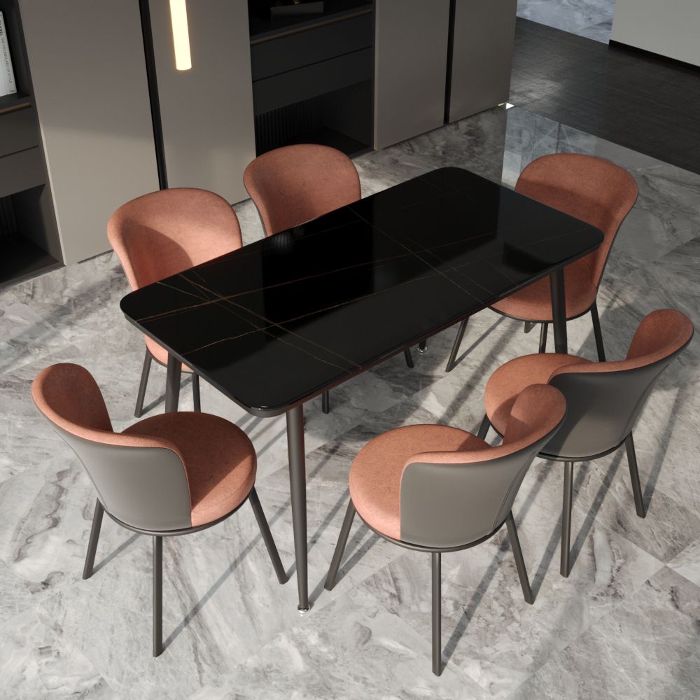 Contemporary Leathaire Restaurant Arm Chair Matte Finish Open Dining Chair