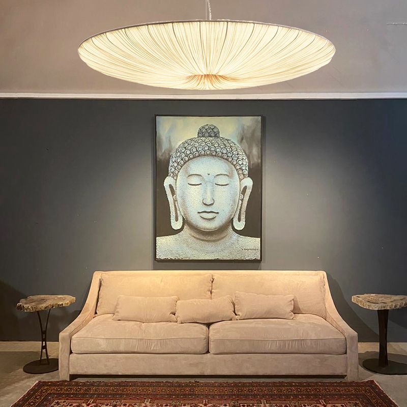 Zijderonde Suspensie Verlichtingsarmatuur Modern beige hangend licht voor woonkamer