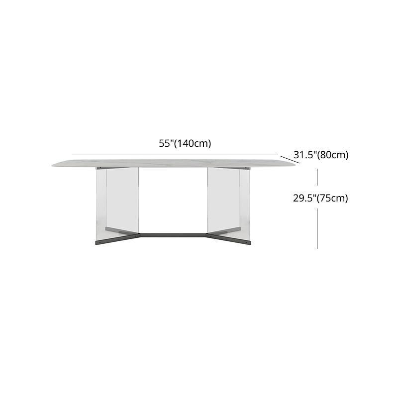 Modern 1/3/4/5/6 Pieces Dining Set Rectangle Sintered Stone Dining Table Set