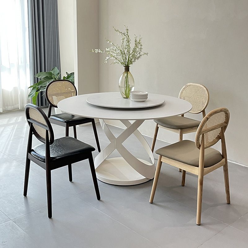 Tropical Dining Side Chair Rattan Outdoors Dining Chairs with Upholstered