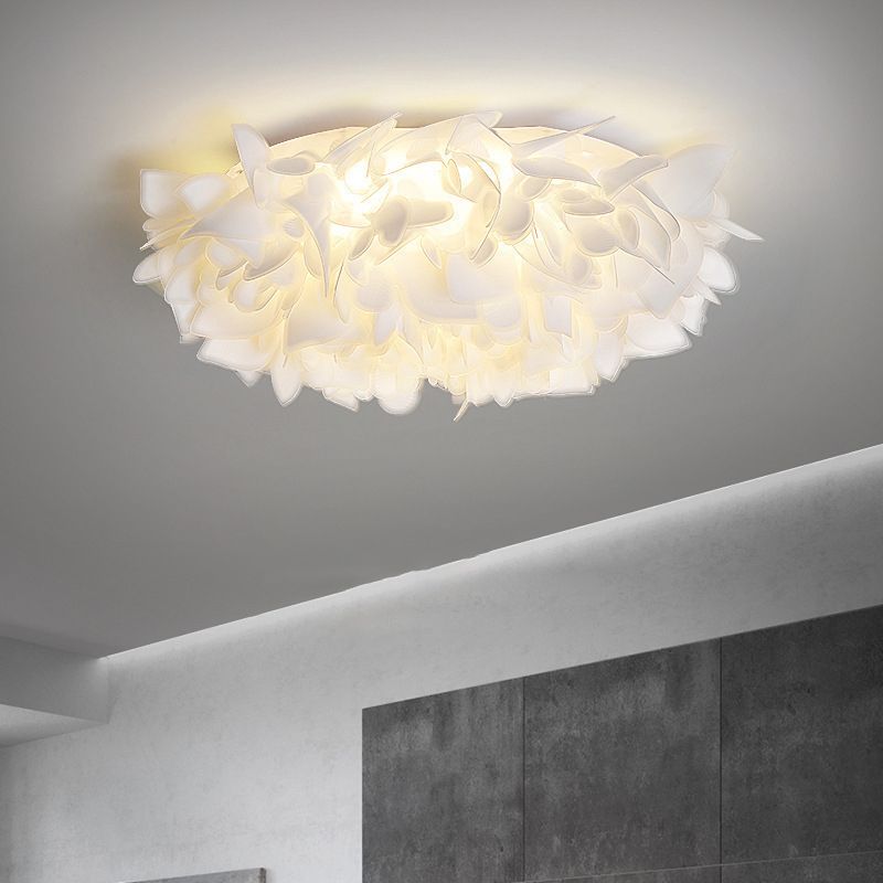 Modern Ceiling Lamp Creative LED Flush Mount Light Fixture with Plastic Shade for Bedroom