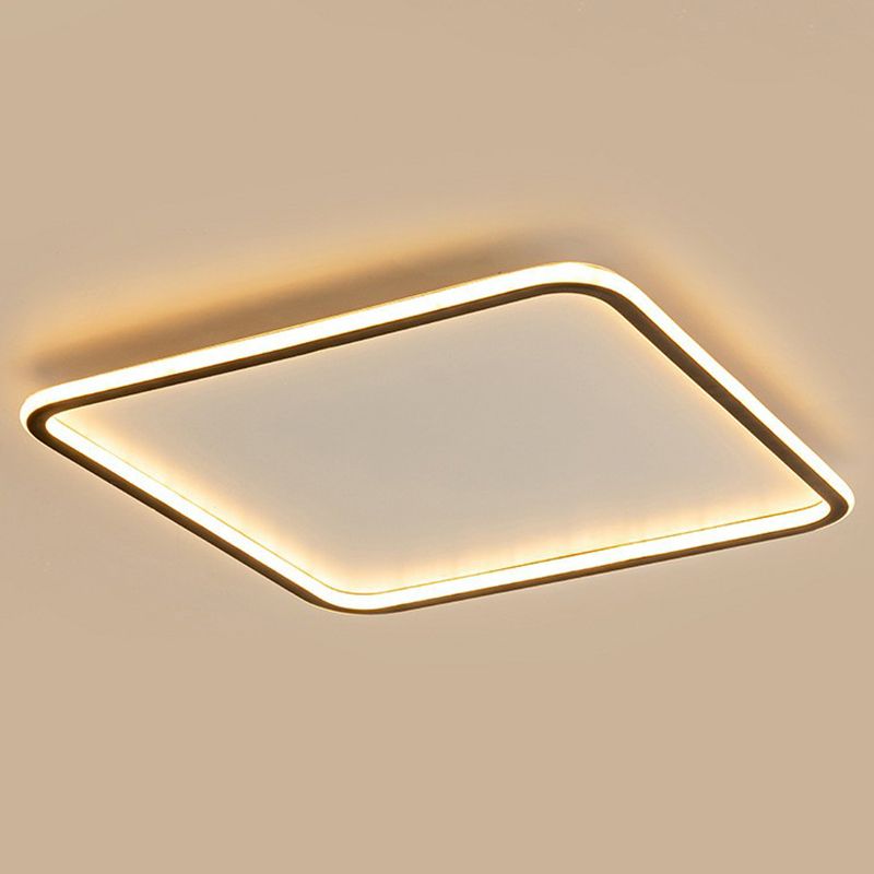 Éclairage encastré à cadre rectangulaire Luminaire encastré minimaliste en acrylique noir à LED