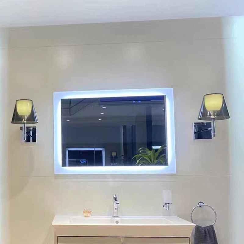 Acrylic Shade Wall Armed Sconce Minimalist 1 - Light Wall Light Fixture in Chrome Finish