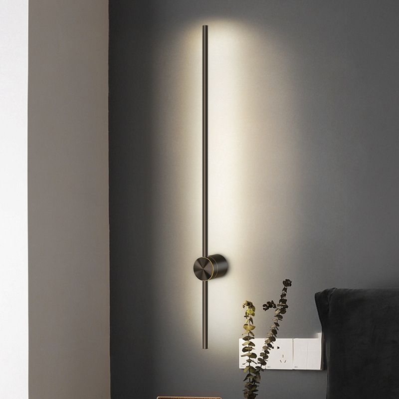 Modern Style Linear Shape Wall Sconce Metal 2 Light Wall Lighting for Bedroom