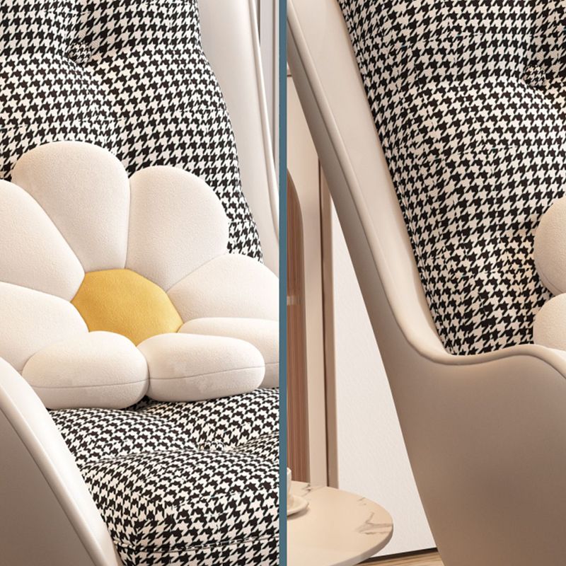 Contemporary Upholstered Rocker Chair Metal Frame Dirt Resistant Wingback Rocker Chair