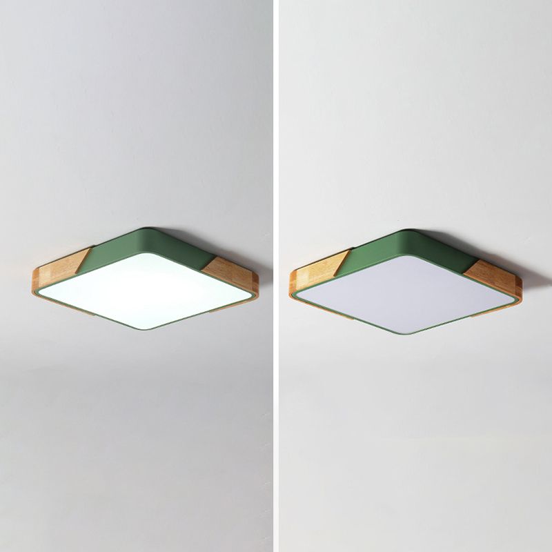 Geometry Shape Ceiling Lamp Modern Macaroon Iron 1 Light Flush Mount for Bedroom