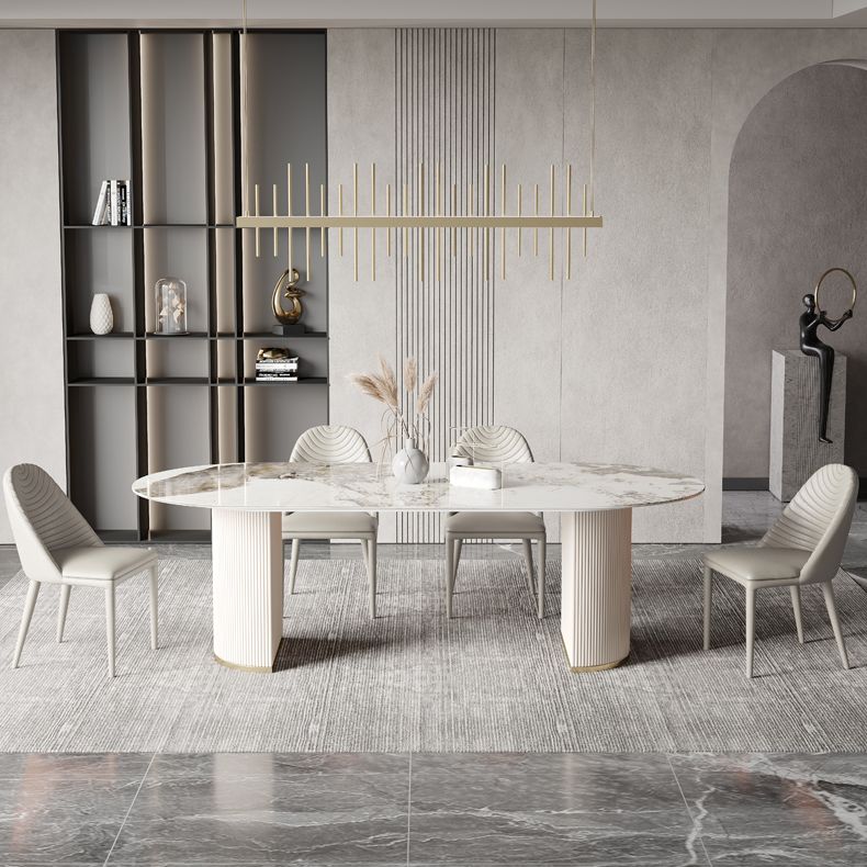 Traditional Luxury Dining Table Sintered Stone Oval Table for Home