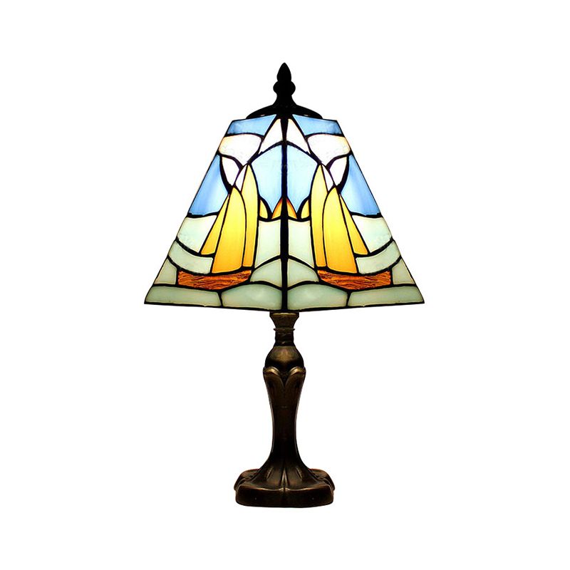 Blue Sea Desk Light avec bateau 1 ampoule Nautical Taching Verre Nautique Lumière pour Salle d'étude