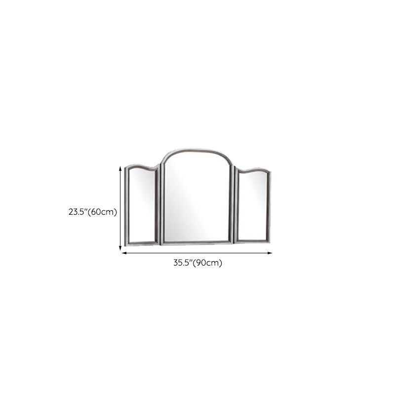 17.71" Wide Sliver Vanity Set with 3 Storage Drawers Glass Make-up Vanity