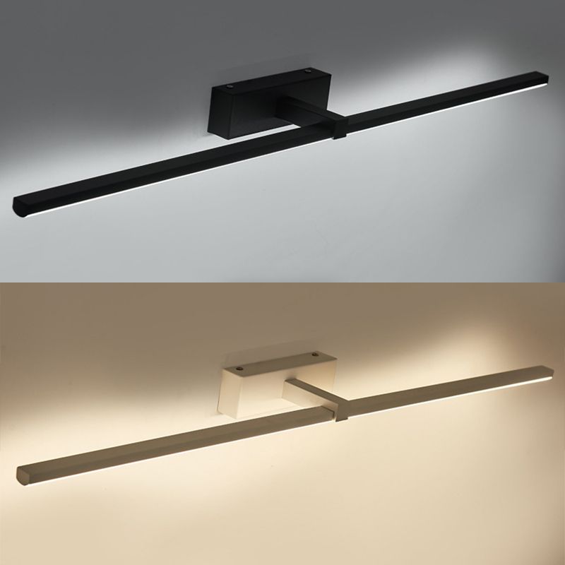 Linear Bathroom Sconce Light Fixture Metal Minimalist Style LED Wall Mount Light Fixture