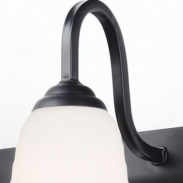 Multi Lights Flower Wall Light Sconces Modern Style White Glass Wall Mounted Vanity Lights
