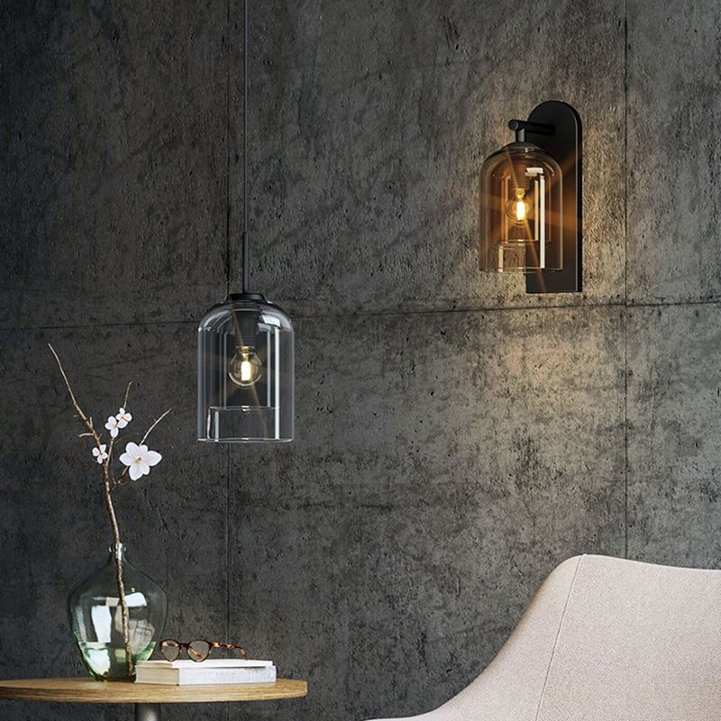 Schattierte Leuchten Wandleuchte nordisch minimalistische Glas 1 leichte Leuchten für das Wohnzimmer