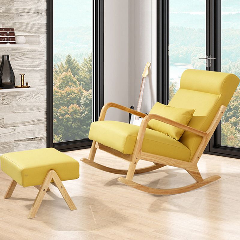 Living Room Easy Chair Wood Lazy Lounge Chair Home Leisure Sofa Rocking Chair