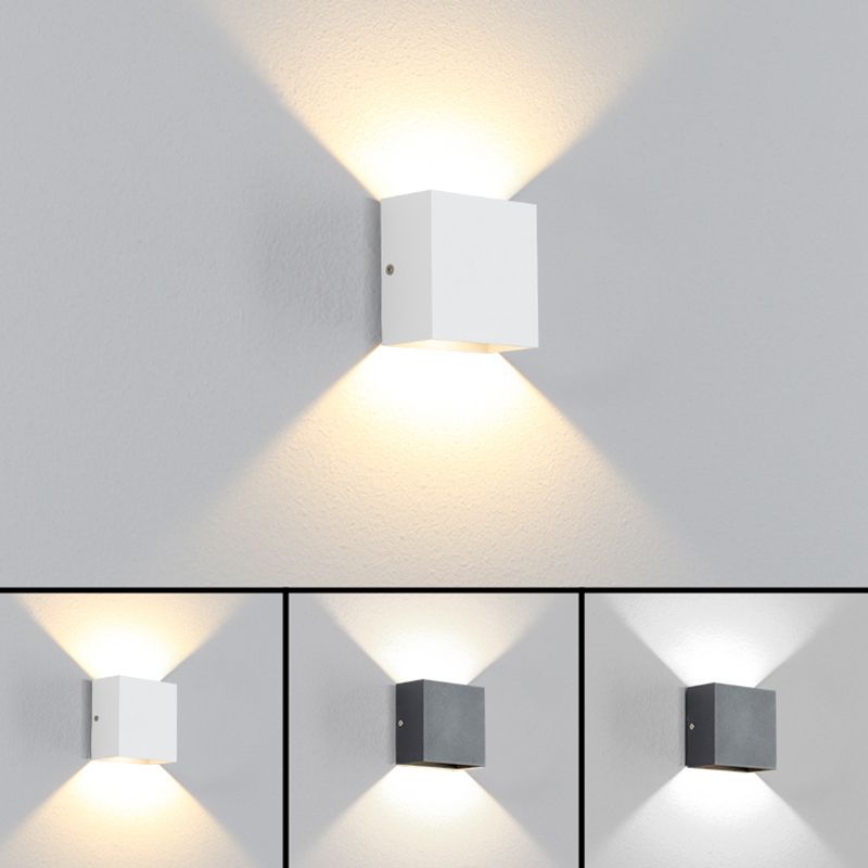 Nordic Minimalism Square Led Wall Light Frosted Aluminiumlegierung Mini -Wandlampe für Schlafzimmer