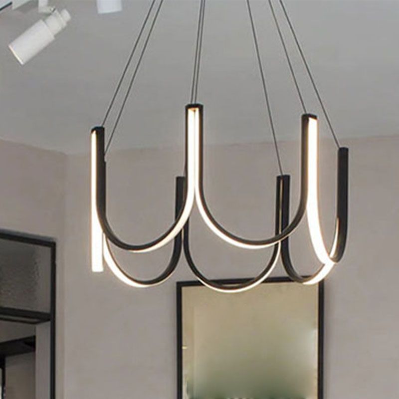 LED -Deckenpendellicht mit Acrylschatten -Einfachheit Kronleuchter Licht