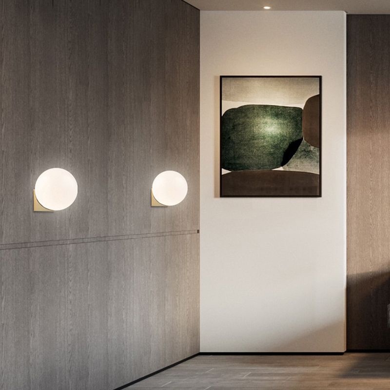 Contemporary 1/2-Light Chrome/Golden Wall Mounted Sconce Glass Statement Wall Light