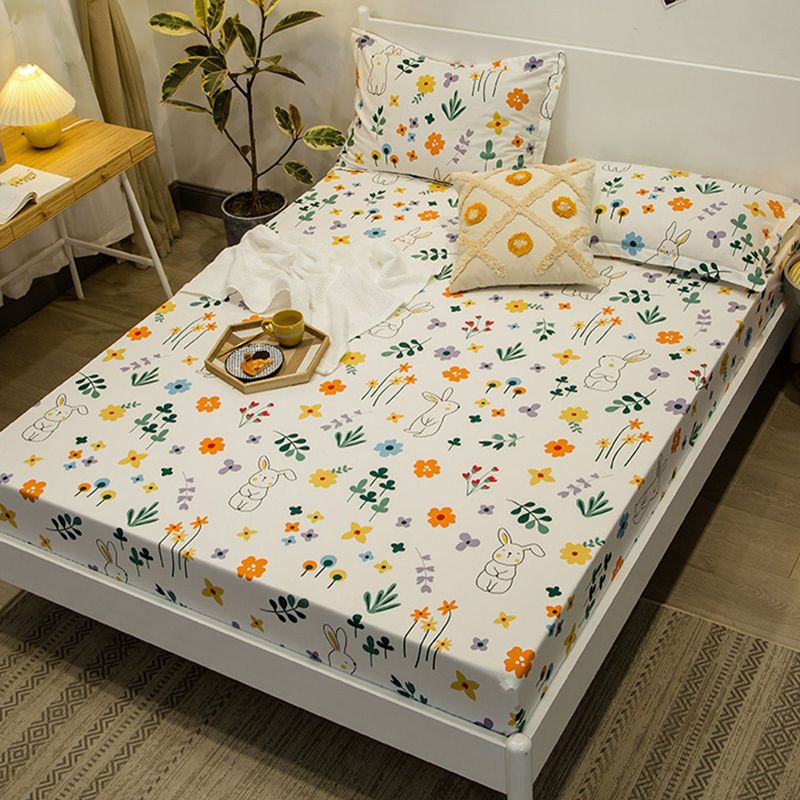 1-Piece Fitted Sheet Cotton Twill Fade Resistant Printing Soft Fitted Sheet