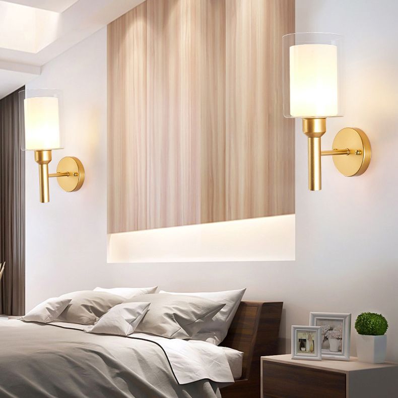 Lampada da parete in vetro di latte a 1 luce SCONCE INDUSTRIALE MONTRO MOLTO MOLTO LUCE PER CAMERA DA LETTA