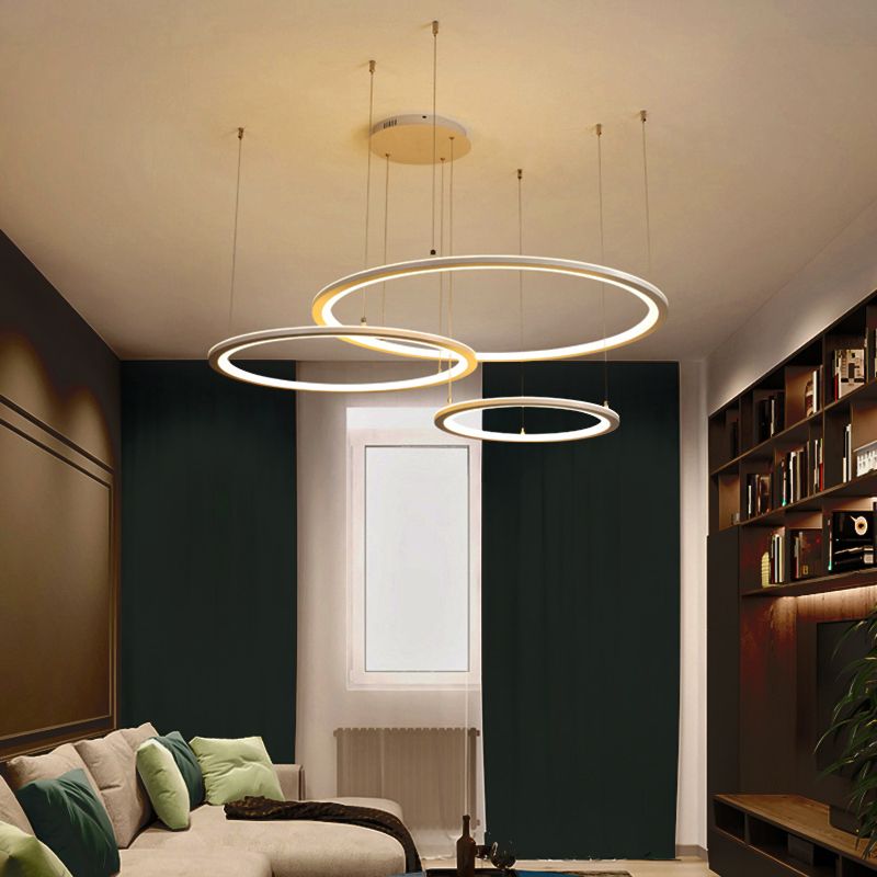 Moderne kroonluchters voor eetkamer meerdere ringen Opgebroken verlichtingsarmaturen