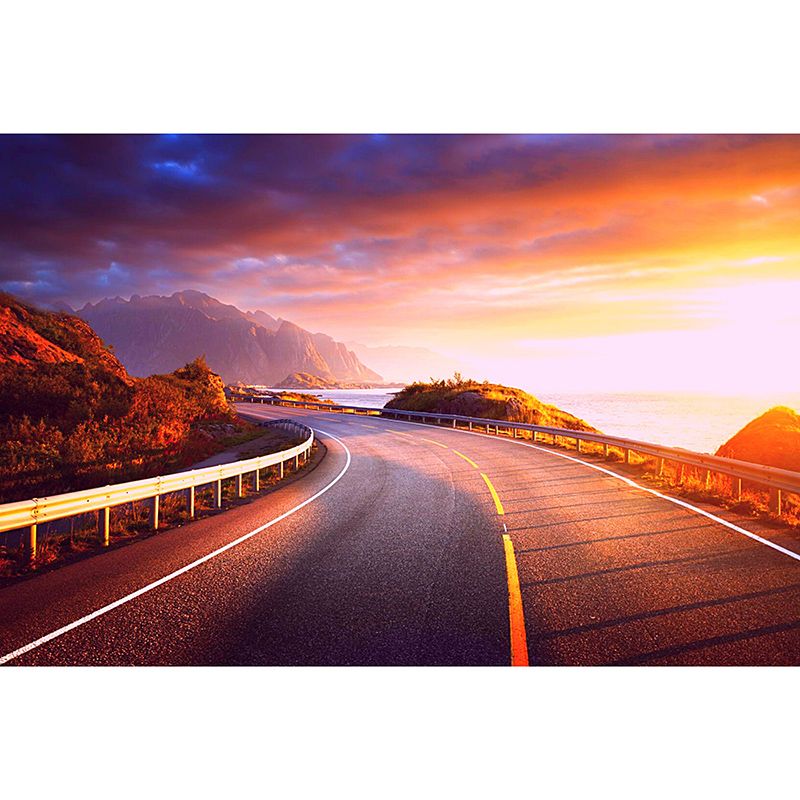 Highway Photography Stain Resistant Mural Wallpaper Sleeping Room Wall Mural