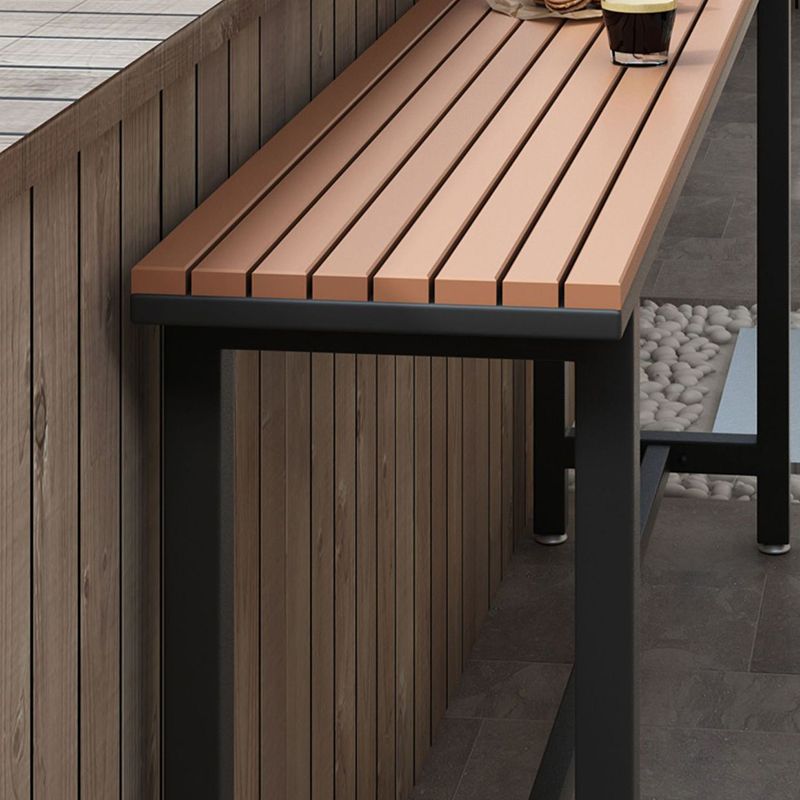 Brown Rectangle Bar Table Contemporary Bar Table with Trestle Base