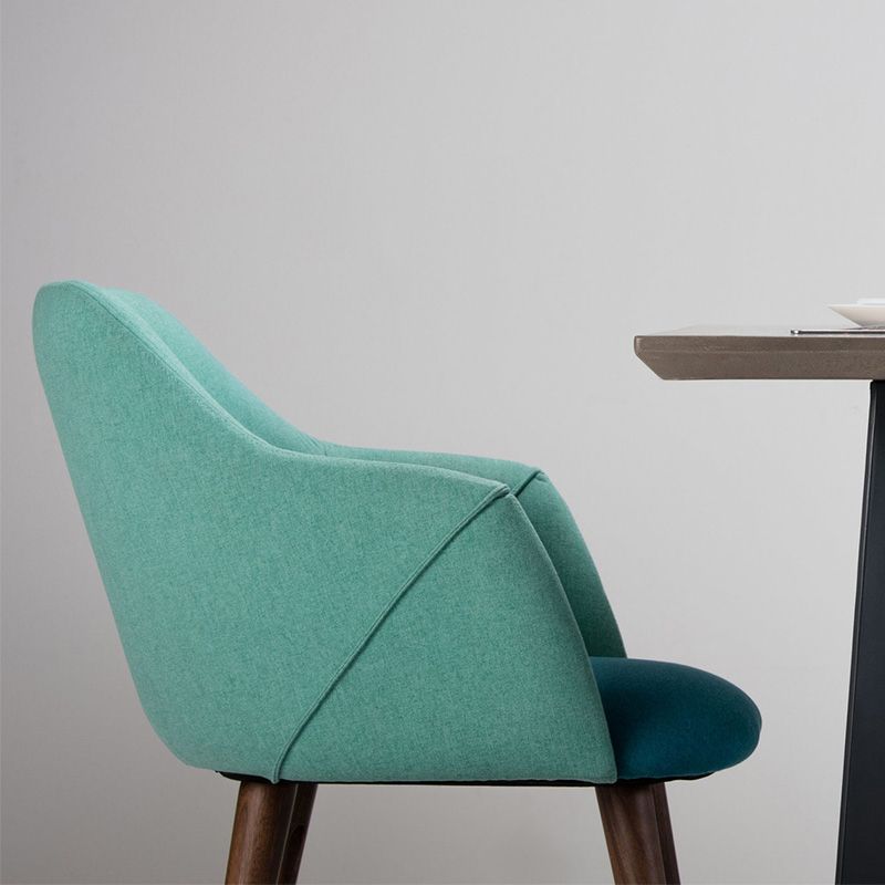 Silla de comedor escandinava con brazo de tela con acabado mate (juego de 2)