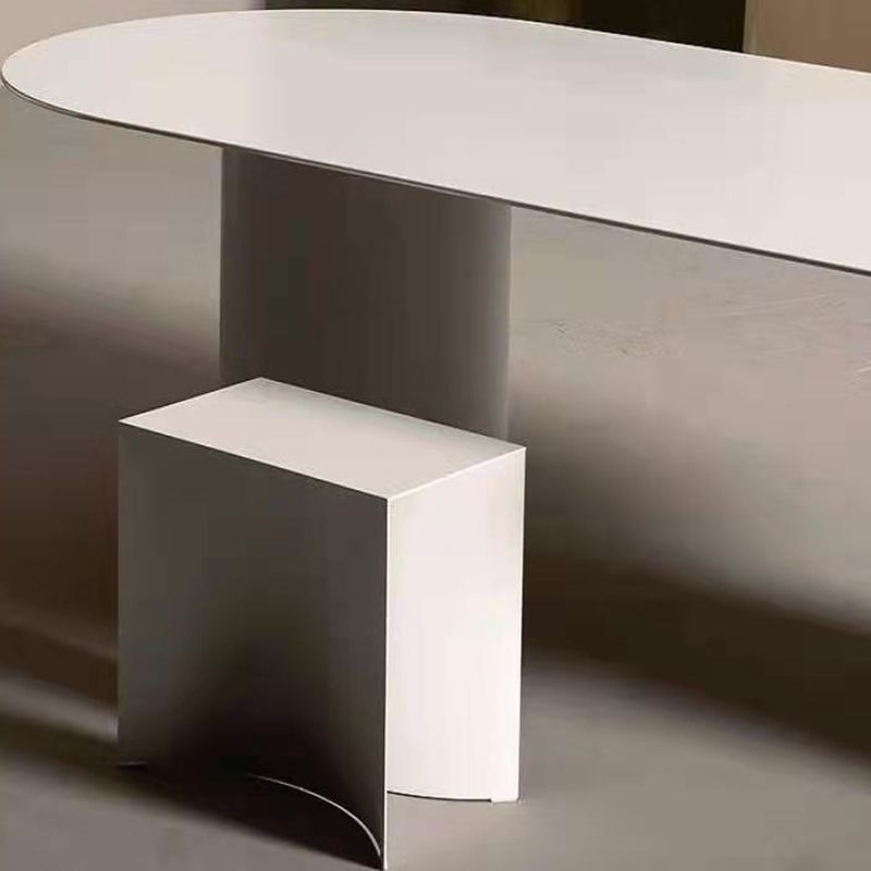 Solid Wood Contemporary Oval Dining Table Wood Top Table for Dining Room and Kitchen