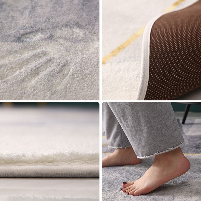 Moderne ronde tapijt polyester abstract print binnen vloerkleurbestendig gebied Rug voor woningdecoratie