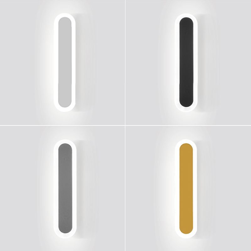 Forma lineal de metal apliques de pared moderno 1 luz de montaje de pared de luz