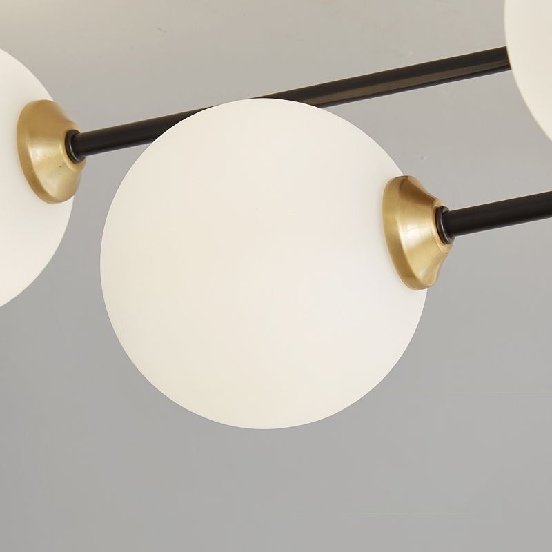 Luz de techo de bola de vidrio Luz de montaje de semi descarga posmoderna para sala de estar para sala de estar