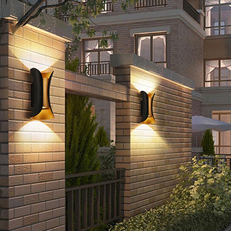 Modern Creative LED Wall Lamp Aluminium Geometric Wall Sconce with Glass Shade