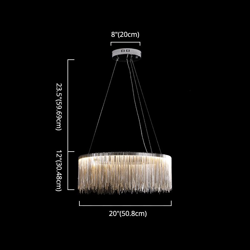 Lámpara de lámpara de lámina de cubierta de metal circular de estilo posmoderno accesorio de iluminación colgante de sala de estar con LED SMD de 3 colores