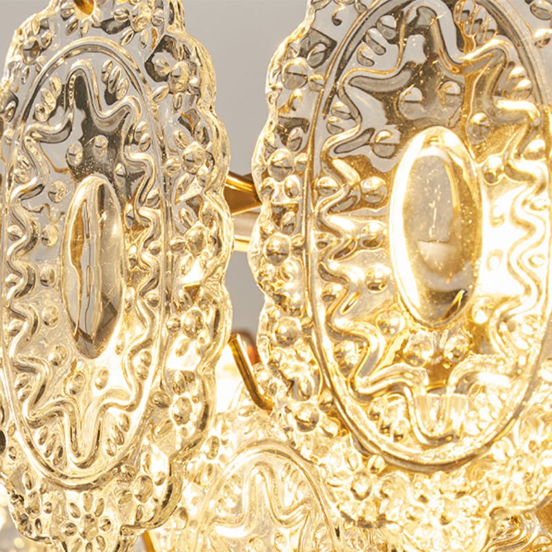 Multi Light Wheel Pendant Chandelier Modern Style Glass Hanging Lighting for Dining Room