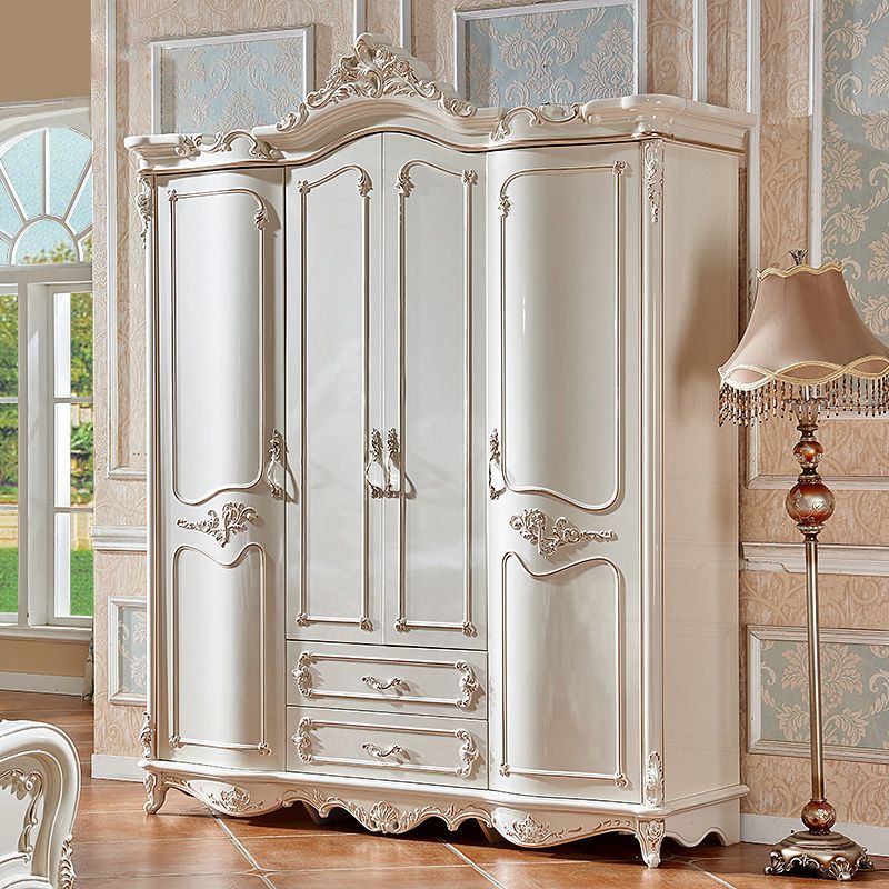 French Country Wardrobe Armoire Wood Wardrobe Cabinet for Bedroom