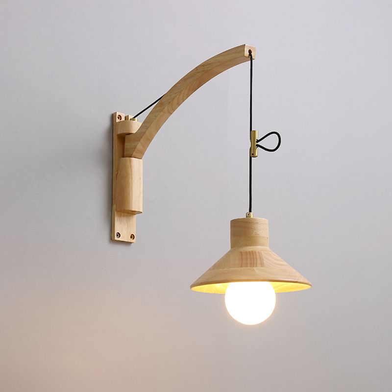 Wood Wall Sconce Light Modern Creative Wall Light for Bedroom