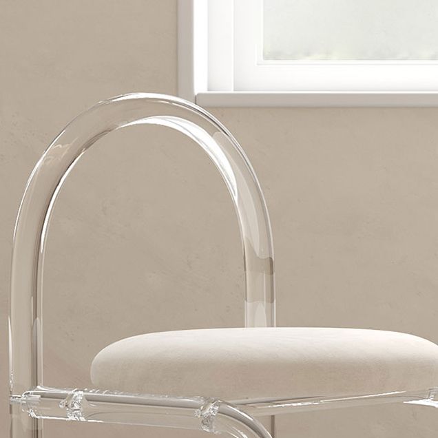 Nordic Style Transparent Acrylic Dining Chair with Upholstered for Home