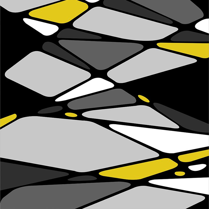 Scandinavian Living Room Rug Multi Colored Geometric Print Area Carpet Polyster Non-Slip Backing Easy Care Area Rug