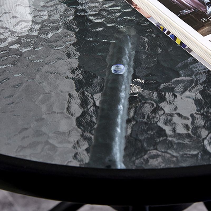 Round Shape Modern Style Dining Table Transparent Fixed Table of Glass