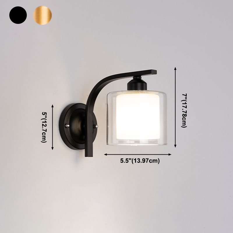 Zeitgenössische klare Glas Wandleuchte 1 Kopfmetallwandlicht für Wohnzimmer
