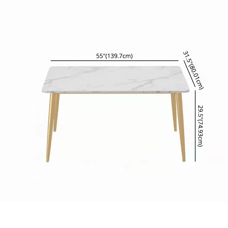 Scandinavian Kitchen Dining Room Set with Sintered Stone Top and 4 Legs Base Dining Furniture